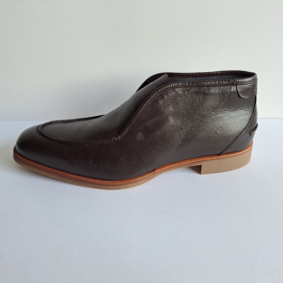 New Di Bianco Fidenza Men\'s Brown Leather Slip On Ankle Boots Shoes Size 10.5 main image 8